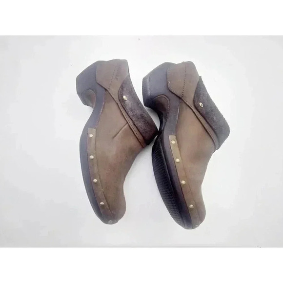 Merrell Womens Luxe Wrap Clog Mule Shoes Brown Black Leather Slip On Studded 9 - Picture 9 of 9